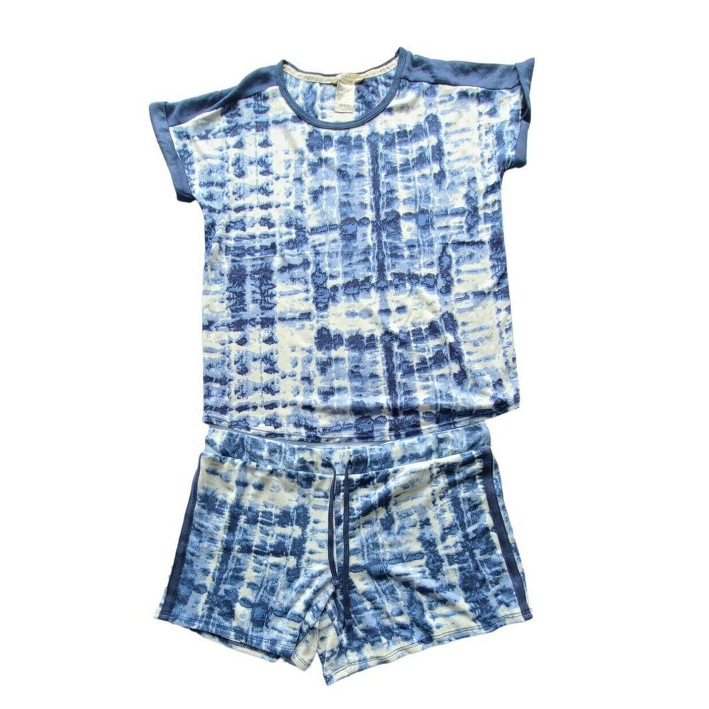 Lucky Brand Womens Blue Tie Dye Loungewear‎ Pajama Set Top and Shorts Size M